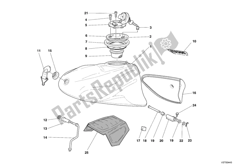 Alle onderdelen voor de Benzinetank van de Ducati Supersport 1000 SS 2006